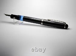 Vintage Jet Black Montblanc 3-44 Fountain Pen-14K Gold Nib-Germany 1948-1954