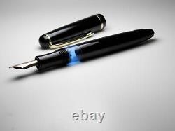 Vintage Jet Black Montblanc 3-44 Fountain Pen-14K Gold Nib-Germany 1948-1954