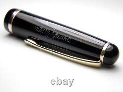 Vintage Jet Black Montblanc 3-44 Fountain Pen-14K Gold Nib-Germany 1948-1954