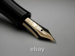 Vintage Jet Black Montblanc 3-44 Fountain Pen-14K Gold Nib-Germany 1948-1954