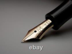 Vintage Jet Black Montblanc 3-44 Fountain Pen-14K Gold Nib-Germany 1948-1954