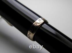 Vintage Jet Black Montblanc 344 Fountain Pen-14K Gold OM Nib-Germany 1950s