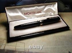 Vintage Jet BlackMontblanc 254 Fountain Pen-14K Gold M Wing Nib-Germany 1950s