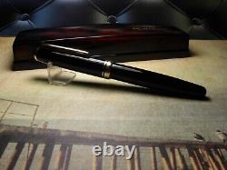 Vintage Jet BlackMontblanc 254 Fountain Pen-14K Gold M Wing Nib-Germany 1950s