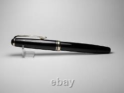 Vintage Jet BlackMontblanc 254 Fountain Pen-14K Gold M Wing Nib-Germany 1950s