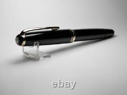 Vintage Jet BlackMontblanc 254 Fountain Pen-14K Gold M Wing Nib-Germany 1950s