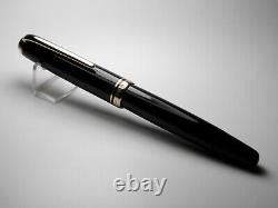 Vintage Jet BlackMontblanc 254 Fountain Pen-14K Gold M Wing Nib-Germany 1950s