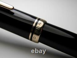 Vintage Jet BlackMontblanc 254 Fountain Pen-14K Gold M Wing Nib-Germany 1950s