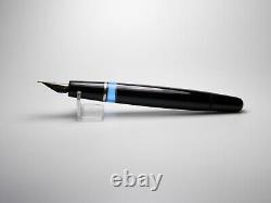 Vintage Jet BlackMontblanc 254 Fountain Pen-14K Gold M Wing Nib-Germany 1950s