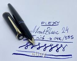 Vintage MONTBLANC 24 Resin Fountain Pen- 14k F Fine Pt Nib- Germany-SERVICED- 22