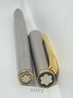 Vintage Mont Blanc Noblesse 1128 Stainless Steel Fountain & Ball Pen