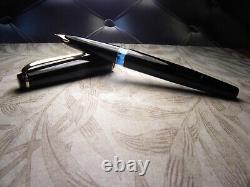 Vintage Montblanc 22 Fountain Pen-Jet Black-14K Gold EF Nib-Germany 1960-1970