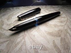 Vintage Montblanc 22 Fountain Pen-Jet Black-14K Gold EF Nib-Germany 1960-1970