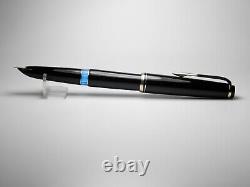 Vintage Montblanc 22 Fountain Pen-Jet Black-14K Gold EF Nib-Germany 1960-1970