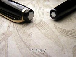 Vintage Montblanc 22 Fountain Pen-Jet Black-14K Gold OM Nib-Germany 1960-1970