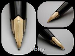 Vintage Montblanc 224 Fountain Pen-Matt Gold & Black-14K Nib-Germany 1970s