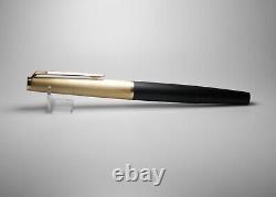 Vintage Montblanc 224 Fountain Pen-Matt Gold & Black-14K Nib-Germany 1970s