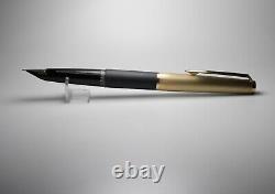 Vintage Montblanc 224 Fountain Pen-Matt Gold & Black-14K Nib-Germany 1970s