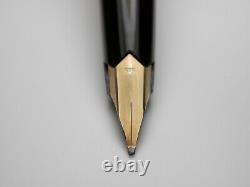 Vintage Montblanc 224 Fountain Pen-Matt Gold & Black-14K Nib-Germany 1970s