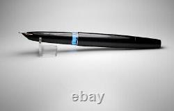 Vintage Montblanc 24 Fountain Pen-Jet Black Piston Filler-14K Nib-Germany 60s