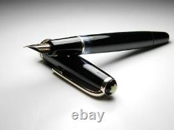 Vintage Montblanc 254 Fountain Pen-Black Piston Filler-14K Nib-Germany 1950s