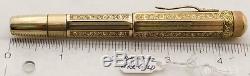 Vintage Montblanc Rare Safety Pen #2 Chased 18k Rolled Gold Overlay Gorgeous