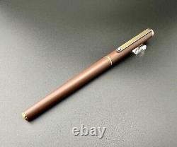 Vintage Montblanc Slimline Matte Brown Gold Plated Fountain Pen