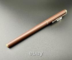 Vintage Montblanc Slimline Matte Brown Gold Plated Fountain Pen