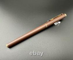 Vintage Montblanc Slimline Matte Brown Gold Plated Fountain Pen