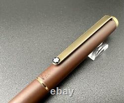 Vintage Montblanc Slimline Matte Brown Gold Plated Fountain Pen