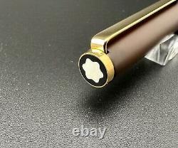 Vintage Montblanc Slimline Matte Brown Gold Plated Fountain Pen