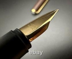 Vintage Montblanc Slimline Matte Brown Gold Plated Fountain Pen