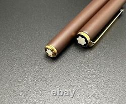 Vintage Montblanc Slimline Matte Brown Gold Plated Fountain Pen