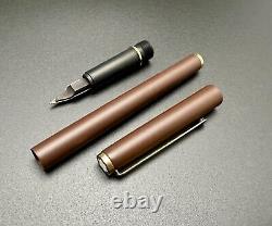 Vintage Montblanc Slimline Matte Brown Gold Plated Fountain Pen