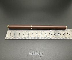 Vintage Montblanc Slimline Matte Brown Gold Plated Fountain Pen