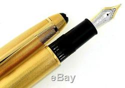 Vintage Montblanc Solitaire 146 Gold Plated Barley Fountain Pen With Box