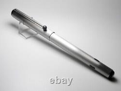 Vintage Montblanc Turbo Fountain Pen-Brushed Steel-Steel Nib-Germany 1970s