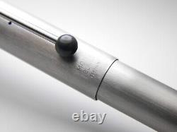 Vintage Montblanc Turbo Fountain Pen-Brushed Steel-Steel Nib-Germany 1970s