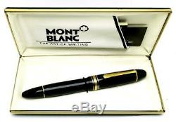 Vintage c. 1990 Montblanc 149 Fountain Pen 18c Tri-Tone F Nib CLEAN in Box