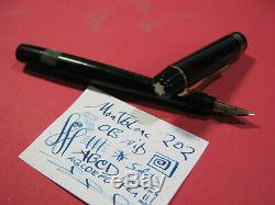 Vtg Montblanc 202 Safety OB 14c Gold Nib Flex 1930s Fountain Pen Pocket Clip