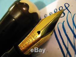 Vtg Montblanc #6 EF 14c. 585 Gold Nib XXF Semi Flex 1920s SAFETY Fountain Pen