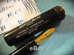 Vtg Montblanc #6 EF 14c. 585 Gold Nib XXF Semi Flex 1920s SAFETY Fountain Pen